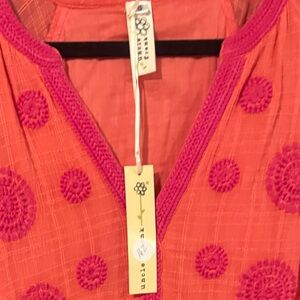 Uncle Frank Orange Blouse with Pink Accents
